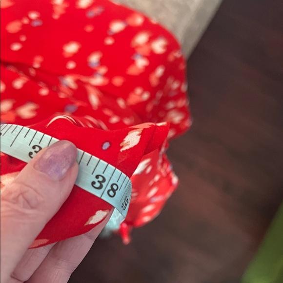 Row A Red Floral Midi Slip Dress with Adjustable Straps - Picture 14 of 14